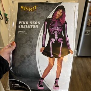 LAST CHANCE Spirit Neon Pink Skeleton Dress Costume large